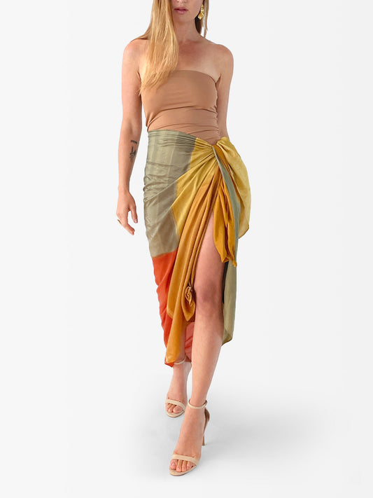 VACANCES Pareo Bronze Sage Ochre front