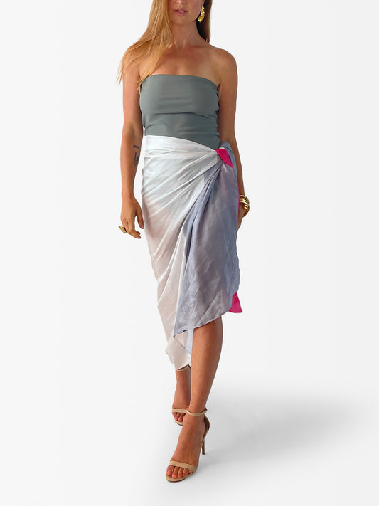 VACANCES Pareo White Rose Front